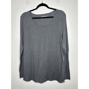 Eddie Bauer Women’s Long Sleeve Cotton Gray Casual Top Size 2XL